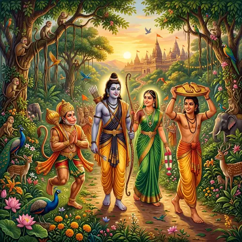Symbolic Scene from Ramayana: Rama's Joyous Homecoming