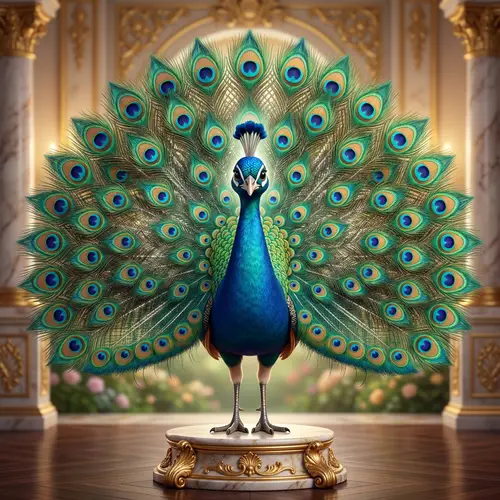 Premium 3D Peacock Mascot Image