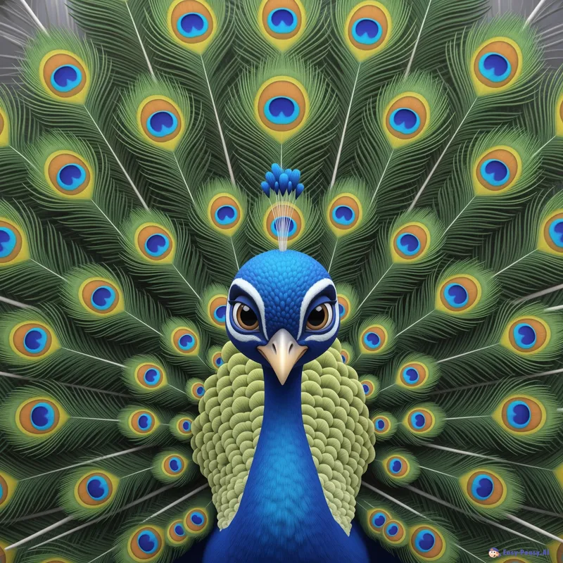 Premium 3D Peacock Mascot Image Premium 3D Peacock Mascot Image