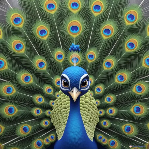 Premium 3D Peacock Mascot Image