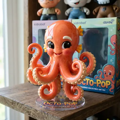 Designer Vinyl Octopus Toy: 3D Collectible Figure