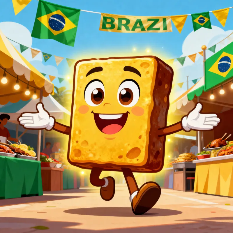 Friendly Brazilian Pastel Mascot Illustration