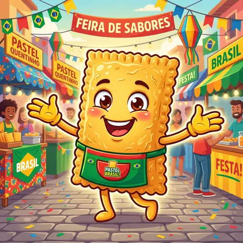 Friendly Brazilian Pastel Mascot Illustration