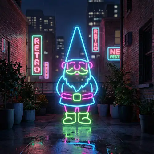 Vibrant Neon Gnome Decor