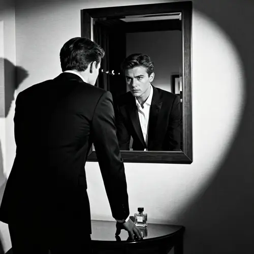 Dramatic Black and White Portrait of a Young Man