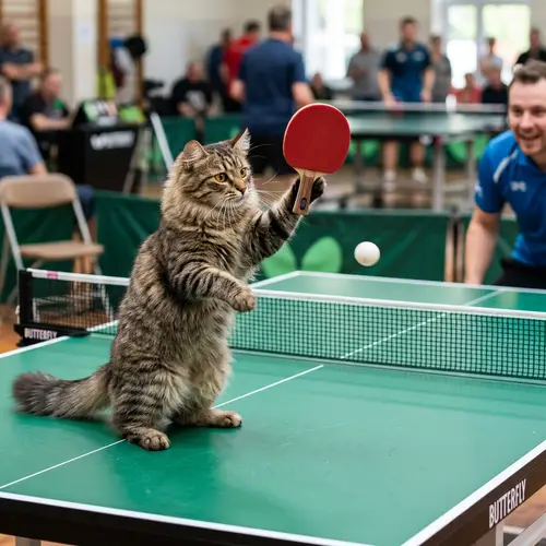 Feline Table Tennis Champ: Playful Cat Game
