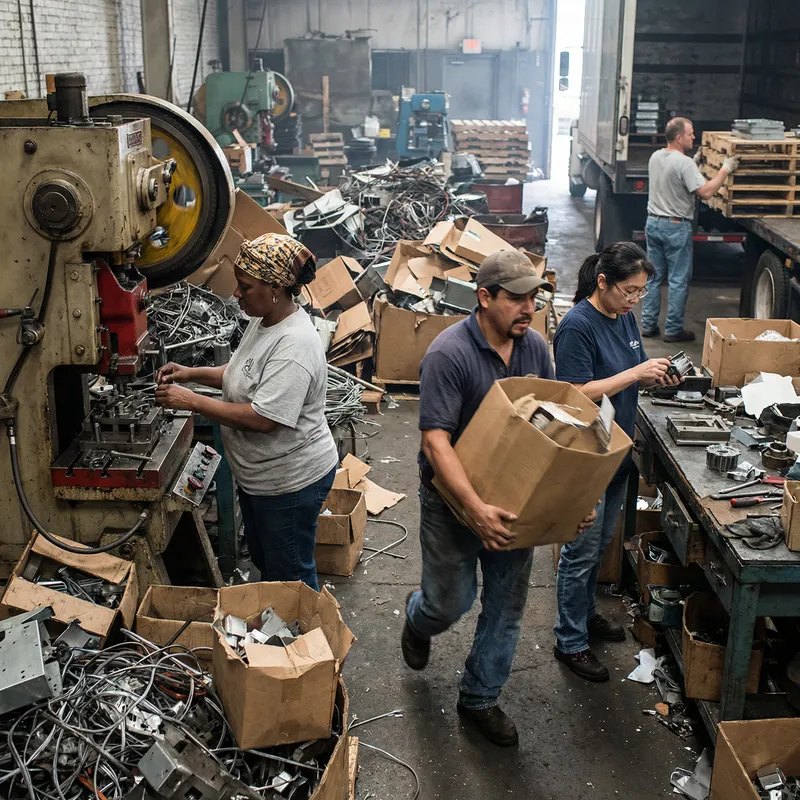 Chaotic Factory Environment: Workers and Wastage