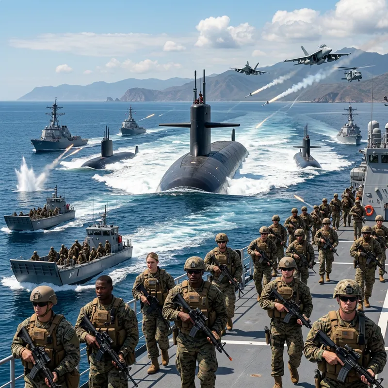 Epic Naval Battle: Submarines and Marines Clash on the High Seas