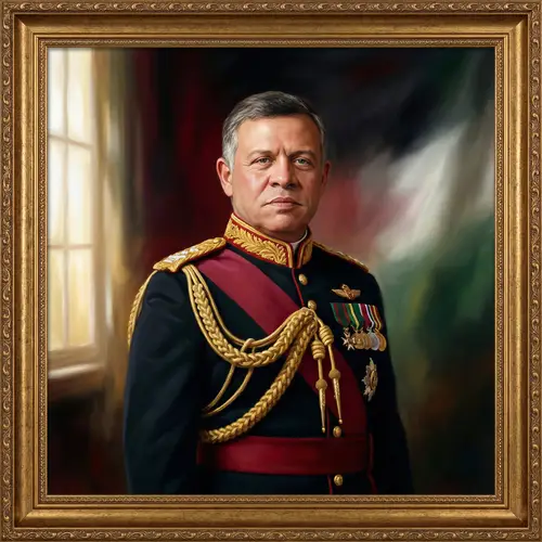 Majestic Portrait of King Abdullah II of Jordan