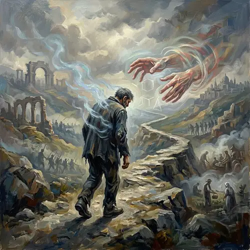 Loss of Optimism: Symbolic Painting Depicting Life and History