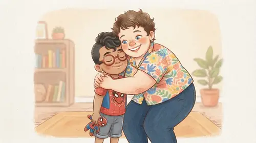 Heartwarming Hug: A Children's Book Illustration