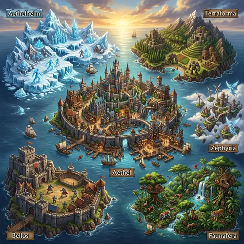 Mystical Islands: Ice, Earth, Wind, Creatures, Warriors