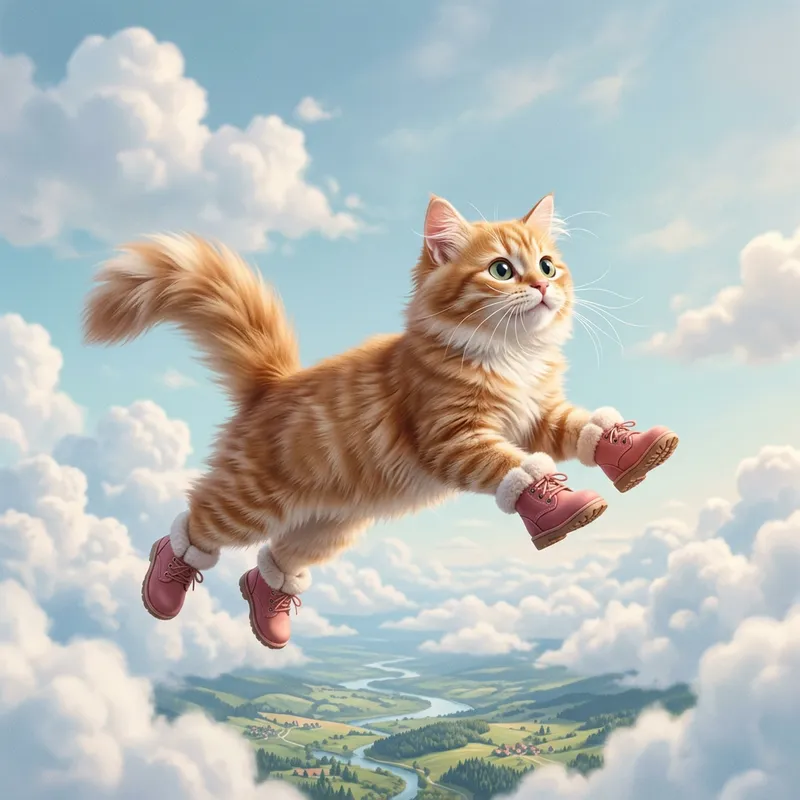 Flying Cat in Boots