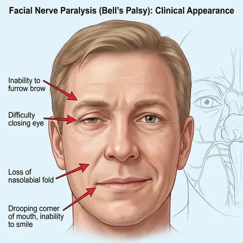 Facial Paralysis Medical Illustration