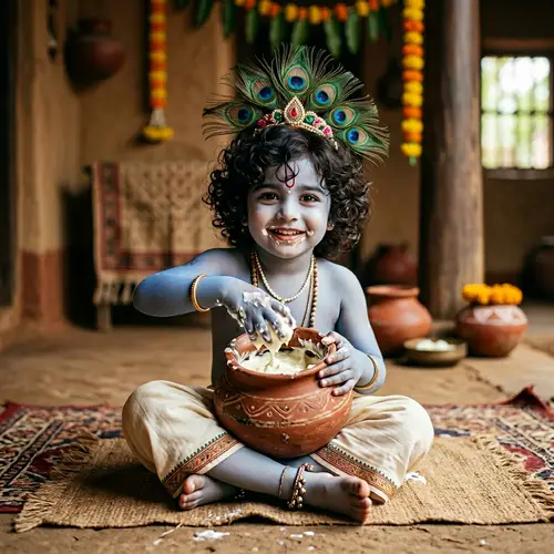Lord Krishna: The Mischievous Butter Thief