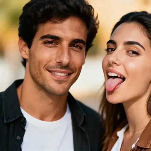 Transform Faces: Spanish Man & Woman Showing Tongue
