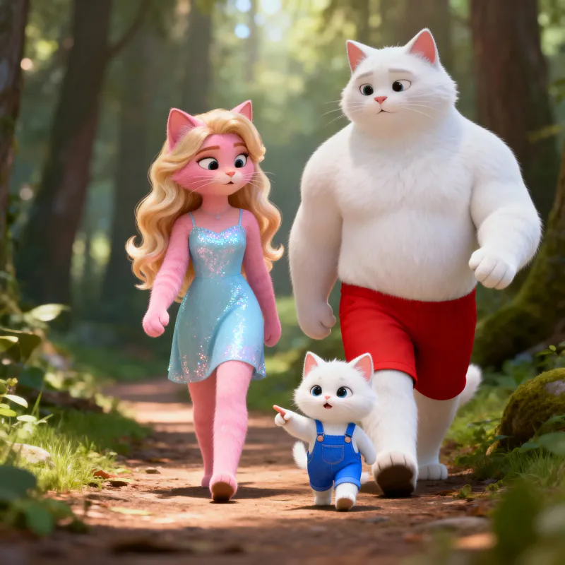 Cinematic 3D Cat Family Adventure Animation