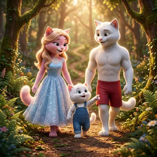 Cinematic 3D Cat Family Adventure Animation