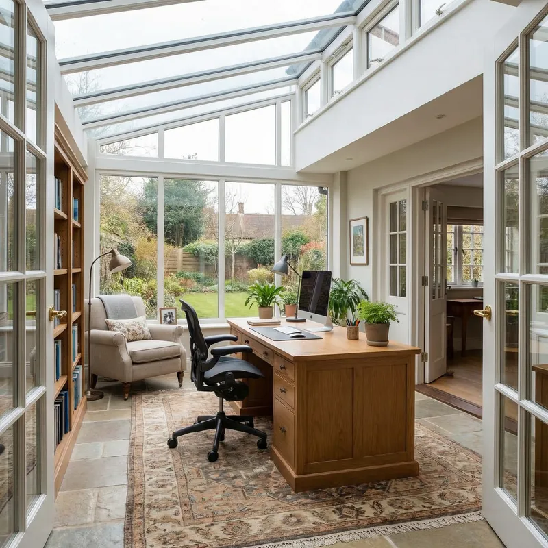 Bright Sunroom Office Space Ideas