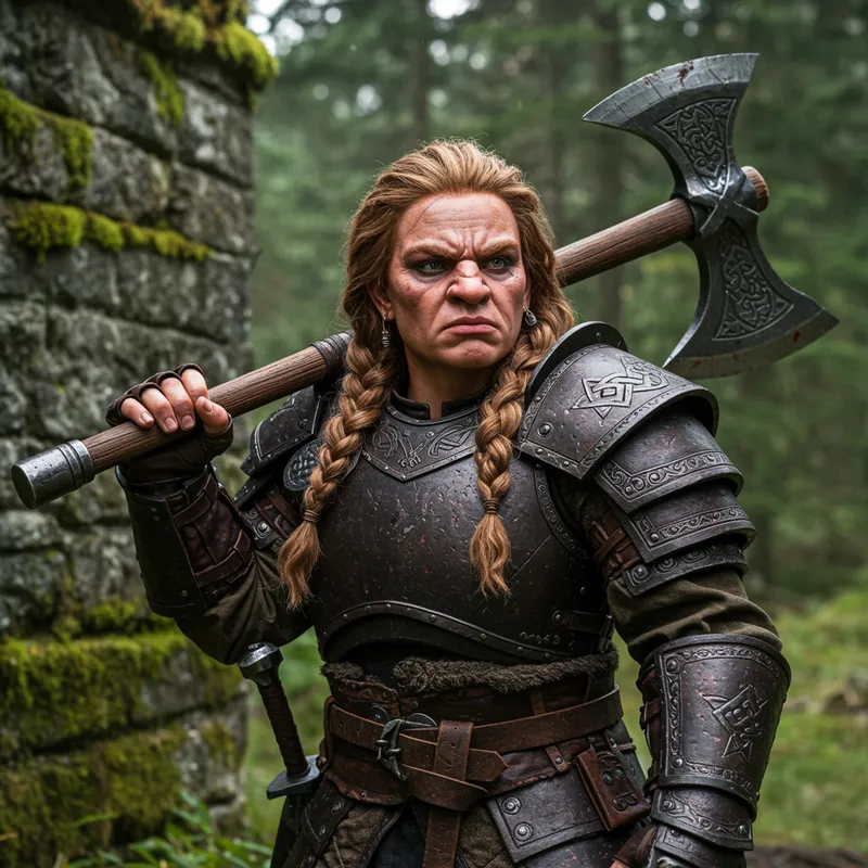 Determined Female Dwarf Adventurer Artwork