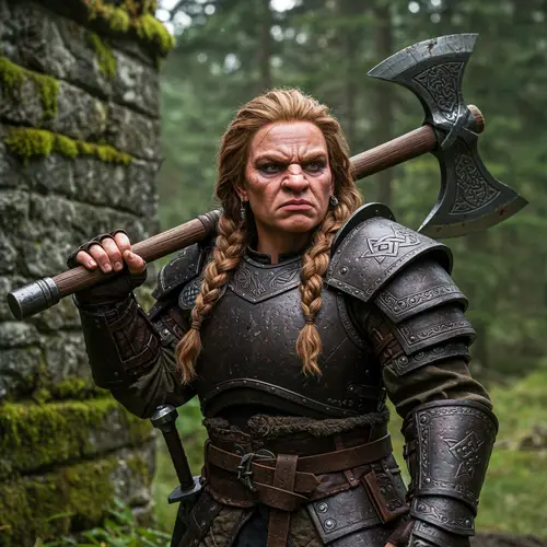 Determined Female Dwarf Adventurer Artwork