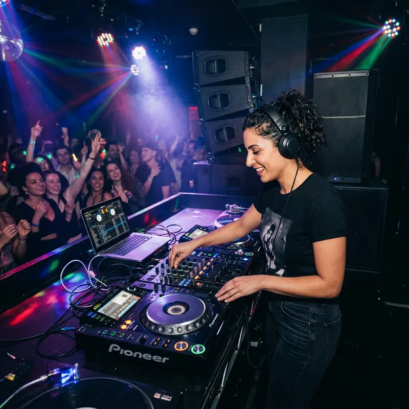 Middle-Eastern Woman DJ in Nightclub | Dance & Celebrate Middle-Eastern Woman DJ in Nightclub | Dance & Celebrate