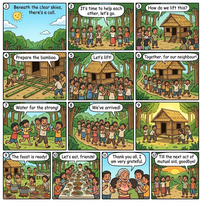 Heartwarming Bayanihan Story: Simplified Cartoon Comic Heartwarming Bayanihan Story: Simplified Cartoon Comic