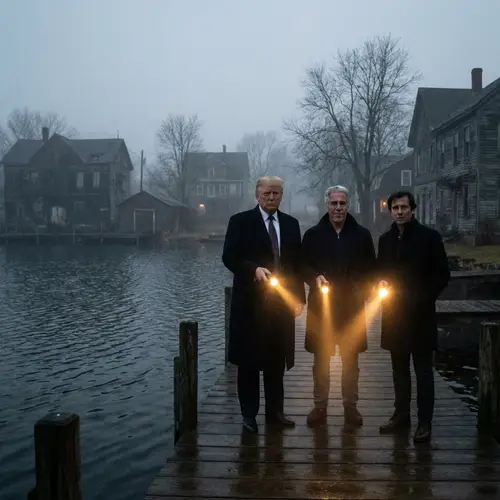 Spooky Lakeside Photo of Trump and Epstein