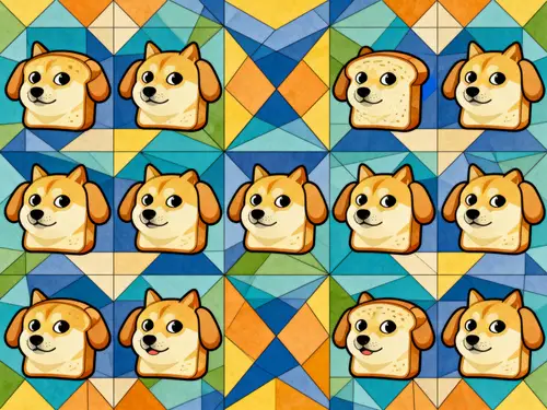 Colorful Doge Bread Tessellation Art