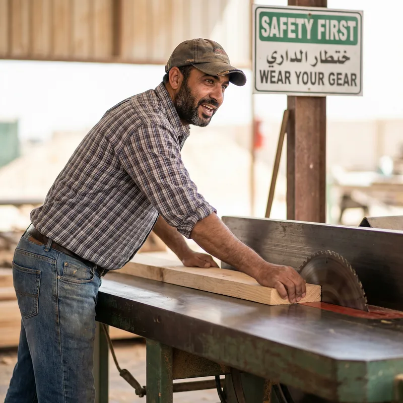 Cautionary Tale: Man Neglects Safety Near Sawmill Blade