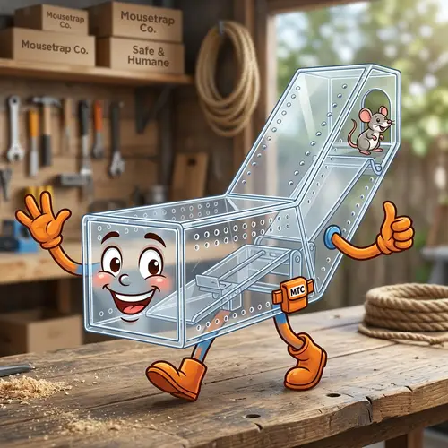 Friendly Mouse Trap Mascot Design