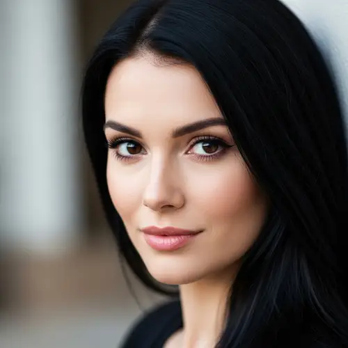 Stunning Black-Haired Woman Photo