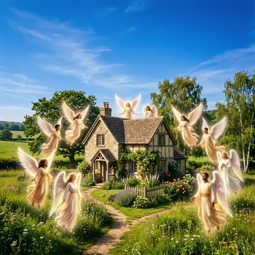 Charming House Protected by Luminous Angels