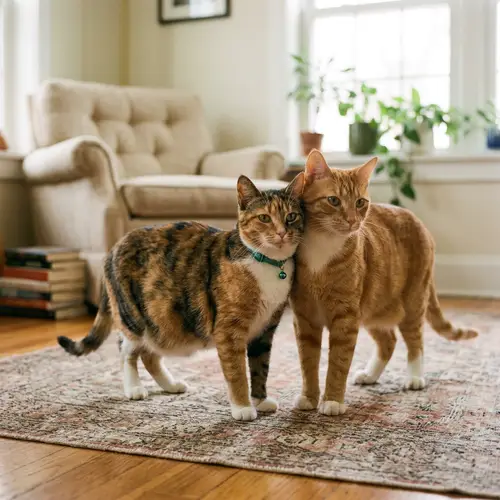 Two Cats: One Pregnant and One Dad