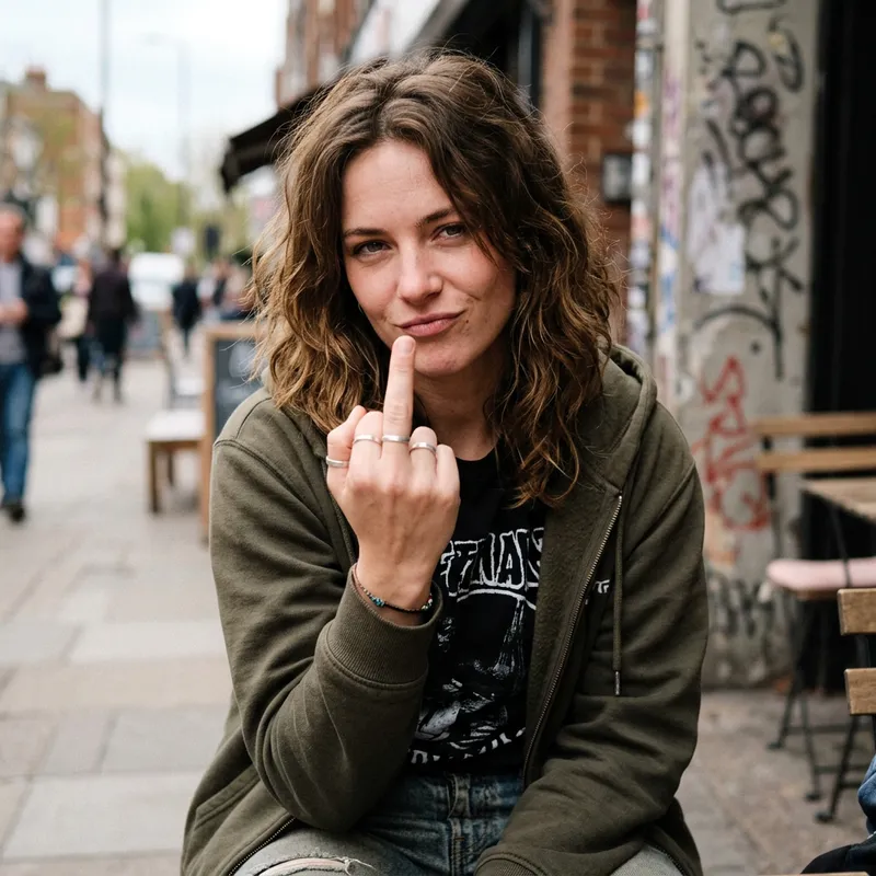 Show Her Middle Finger: Bold Expressions