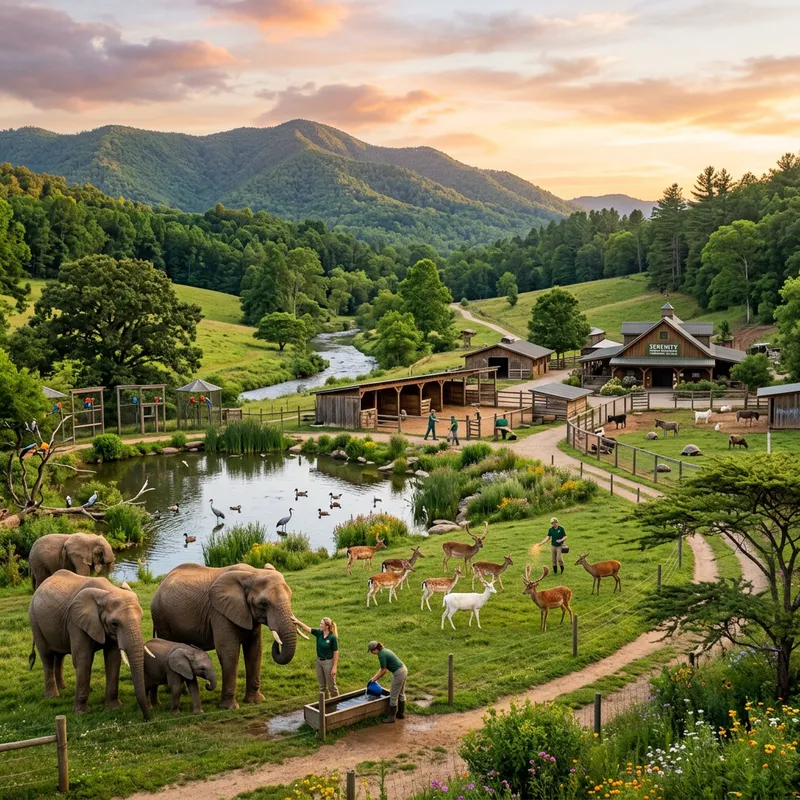 Serene Animal Sanctuary with Diverse Species Care Serene Animal Sanctuary with Diverse Species Care