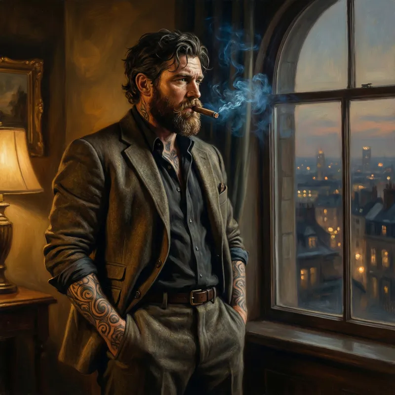 Sophisticated Irish Gentleman in Urban Romanticism Sophisticated Irish Gentleman in Urban Romanticism