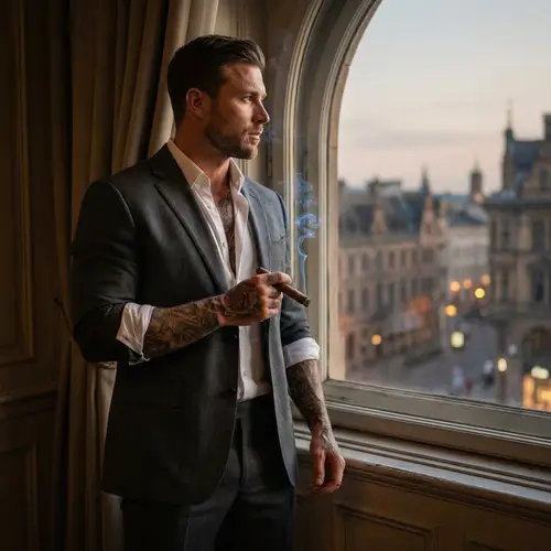 Urban Romanticism: Sophisticated Irish Man in Cityscape