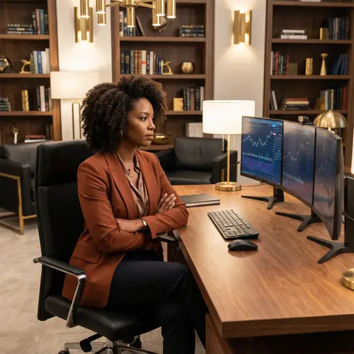 Stylish Black Businesswoman in High-End Office | Fashionable Executive