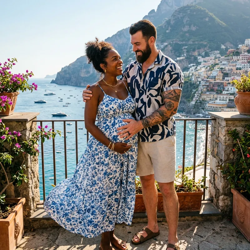 Captivating Couple on Amalfi Coast: Love, Family & Beauty in Italy