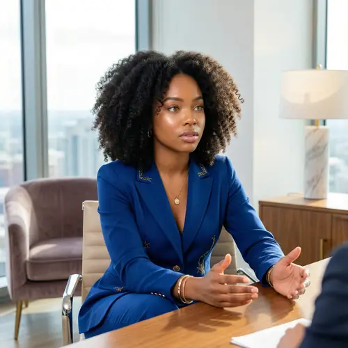 Empowered African Woman in Elegant Business Attire | Professional Portrayal