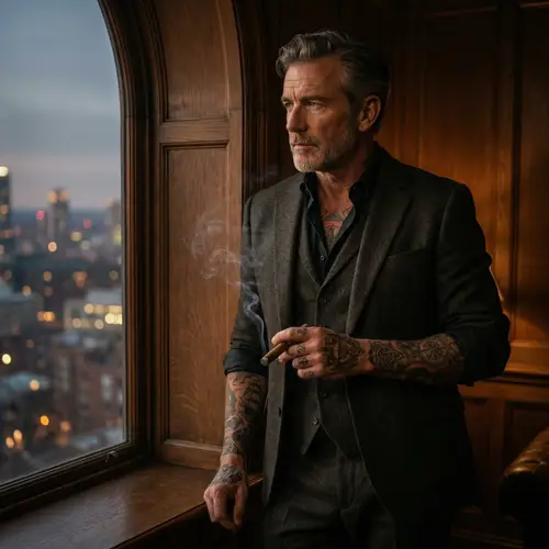 Distinguished Irish Gentleman: Captivating Tattoos & Sophisticated Style