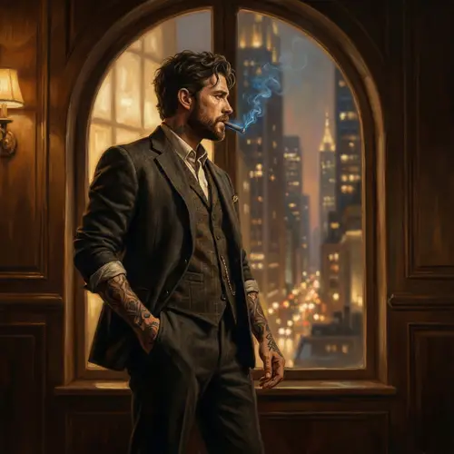 Urban Romanticism: Charismatic Irish Gentleman in Tailored Suit