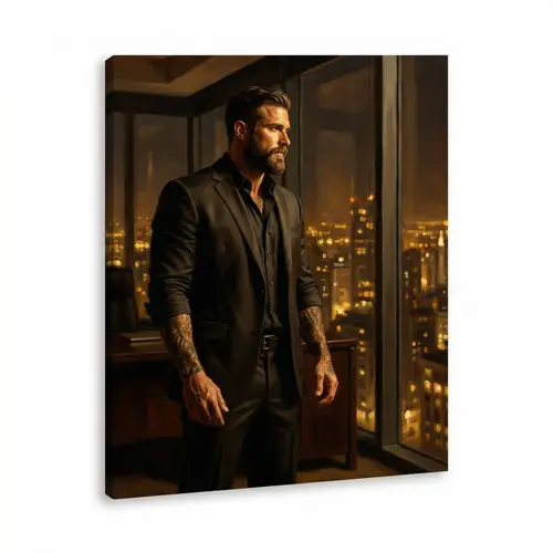 Captivating Portrait of a Sophisticated Man in a City Office Setting