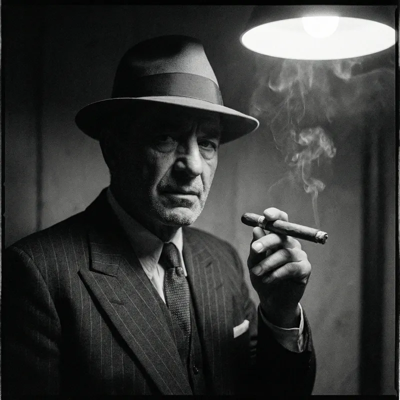 Italian Gangster In Noir Film Style Portrait Italian Gangster In Noir Film Style Portrait