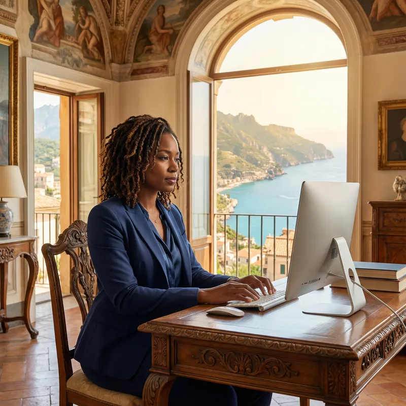 Confident Professional at Historic Italian Villa on Amalfi Coast