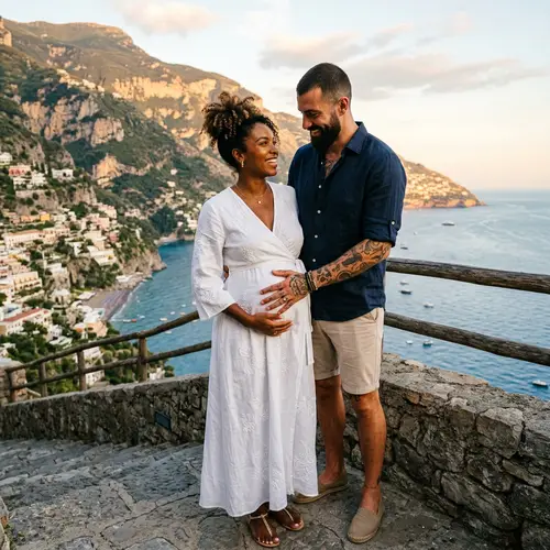 Romantic Beach Portrait on the Amalfi Coast | Love and Family