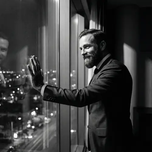 Charismatic Italian Man In Stylish Suit | Noir Composition