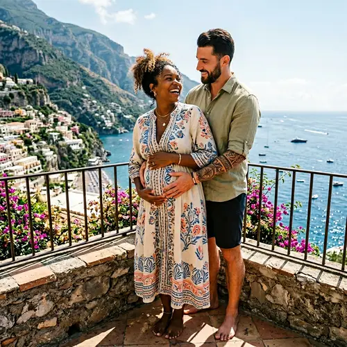 Stunning Black Woman & White Italian Husband Enjoy Beach Bliss in Amalfi Coast