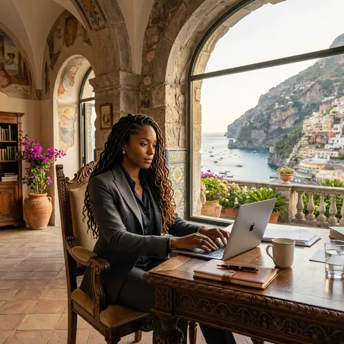 Professional African American Woman Working at an Italian Villa | Amalfi Coast